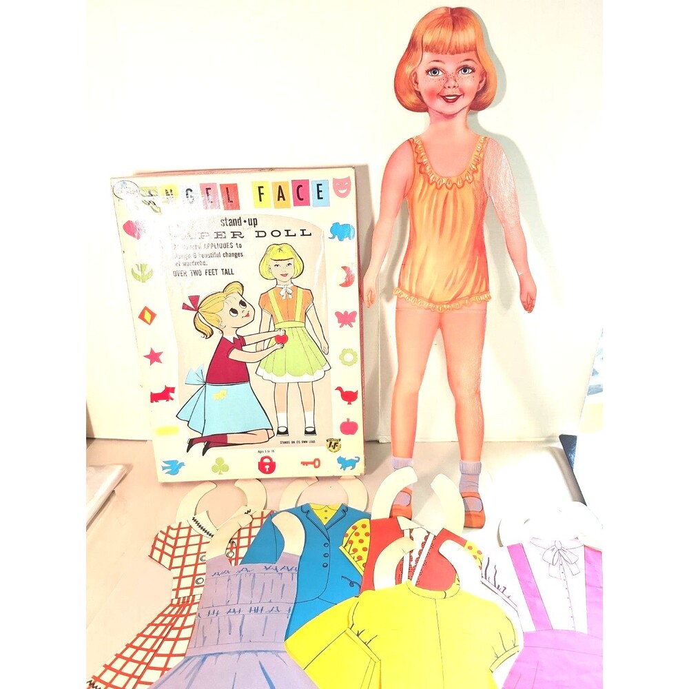 Vintage 2ft Tall Angel Face Paper Doll 6 Outfits Complete With Box Gabriel